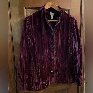 Chico’s Burgundy Velvet Jacket